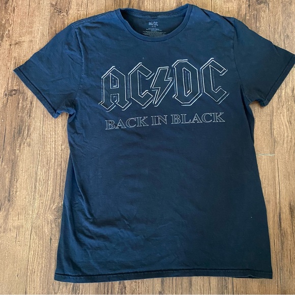 AC/DC Back In Black Screen Print Unisex Short Sleeve T-Shirt Size Large Black - Picture 2 of 6